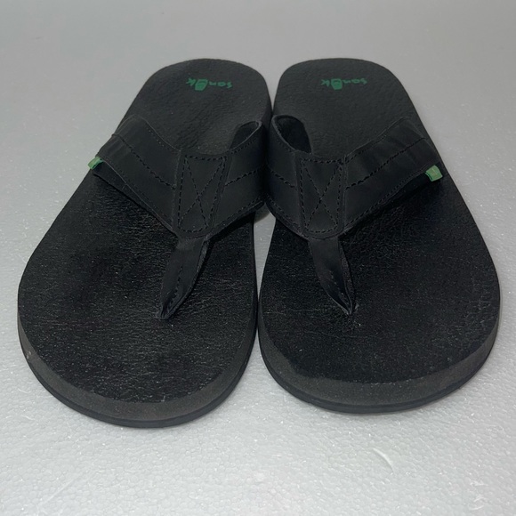 Sanuk Other - Sanuk Black Yoga Mat Flip Flop Thong Sandals 10